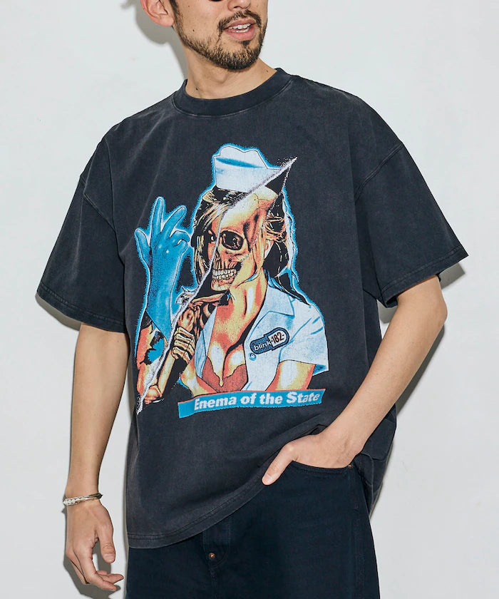 【EXCLUSIVE】BLINK182 print Tee / Blink182 print crew neck T-shirt