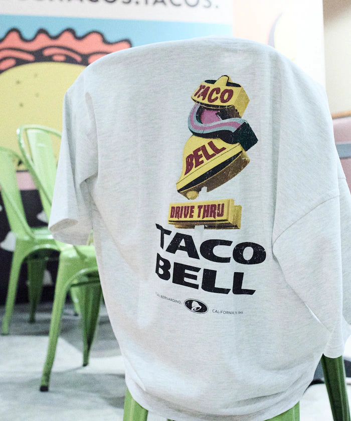 Limited Edition TACOBELL×FREAK'S STORE Exclusive Big Silhouette Back Print Crew Neck T-Shirt - Gray