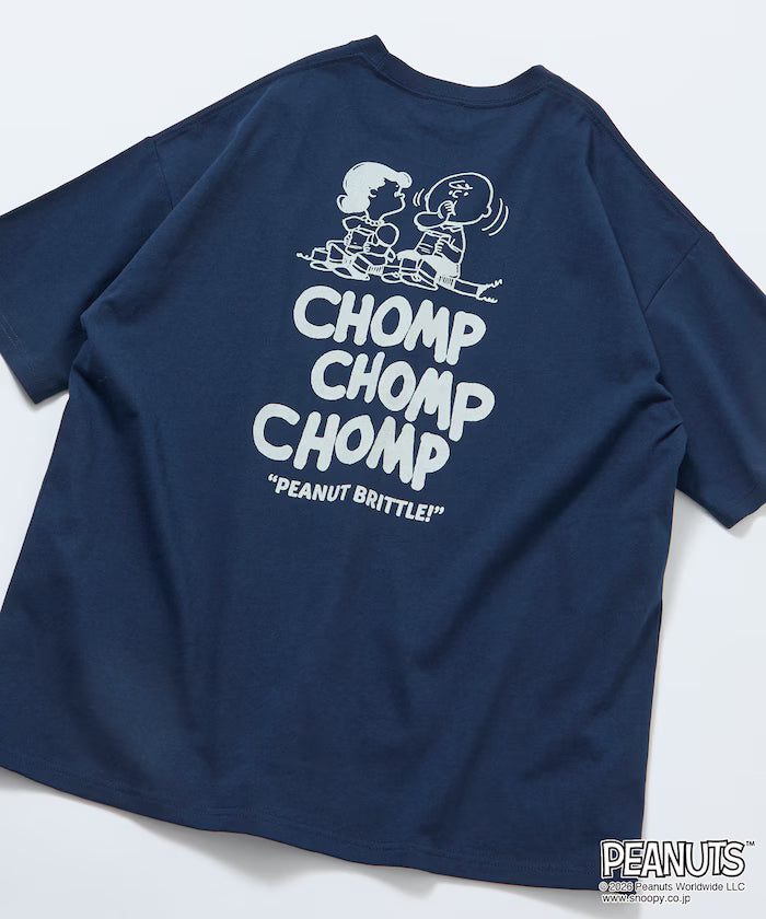 PEANUTS/Peanuts Limited Edition Big Silhouette Back Print Crew Neck T-Shirt/CHOMP 【Limited Edition】