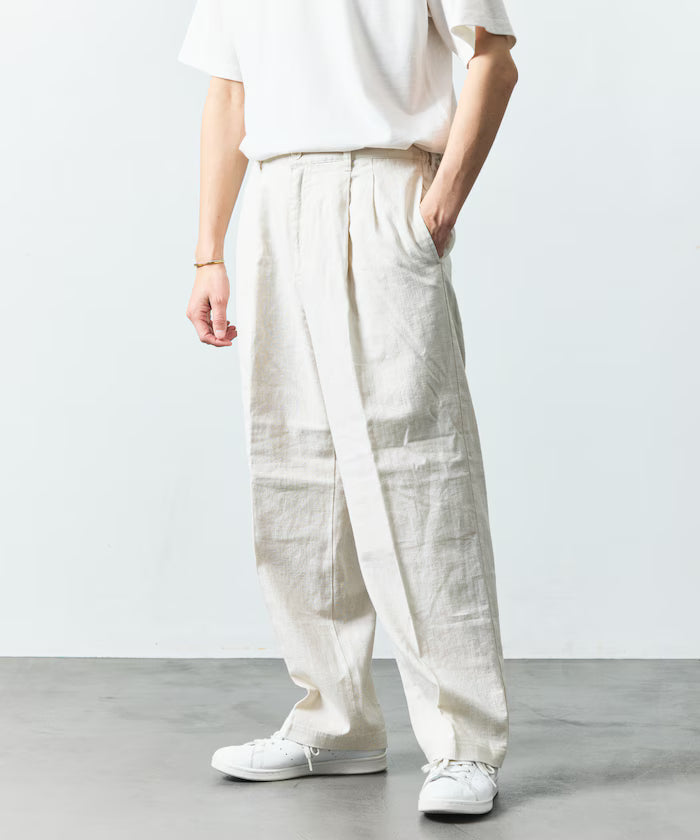 LINEN COTTON EASY SLACKS [Compatible with Setup]