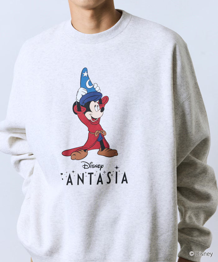 DISNEY / Disney / 'Fantasia' / Mickey Mouse / Relax Fit Printed Crewneck Sweatshirt 【Limited Edition】 - Ash Gray