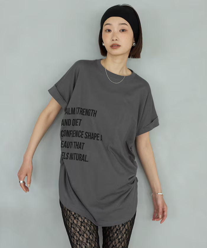 Organic Cotton Shirring Logo T-Shirt