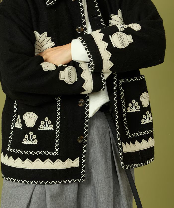 Indian Embroidery Wool Mexican Jacket