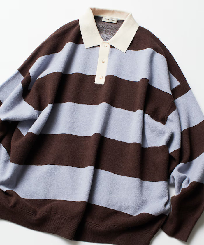 Big Silhouette Border Knit Rugby Shirt [Limited Edition]