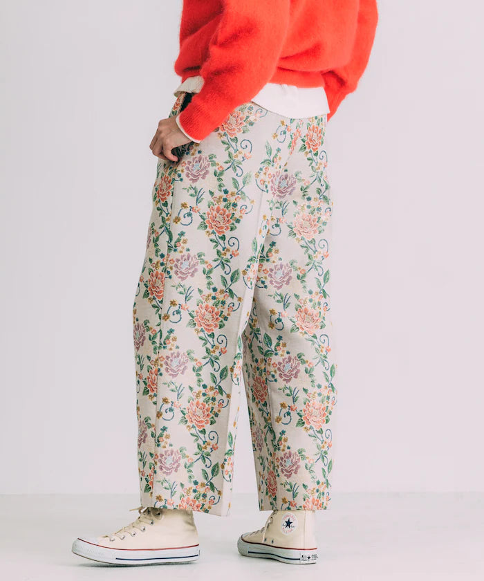 Flower Jacquard Wide Pants