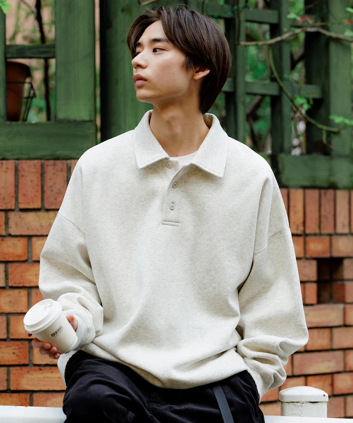 Relaxed Fit Spindle Polo Collar Sweat / Hem Code [Limited Edition]