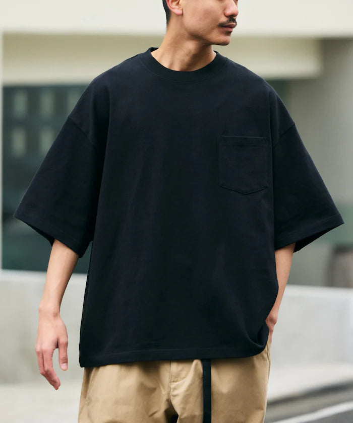 9 oz Heavyweight Big Silhouette Crew Neck Pocket T-Shirt / Heavyweight [Limited Edition] - Black