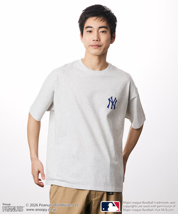 PEANUTS×MLB Exclusive Big Silhouette Back Print T-Shirt / YANKEES 【Limited Edition】