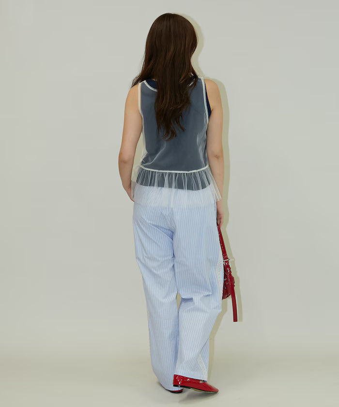 <Set Item> Tulle Layered Tank Top Limited Edition