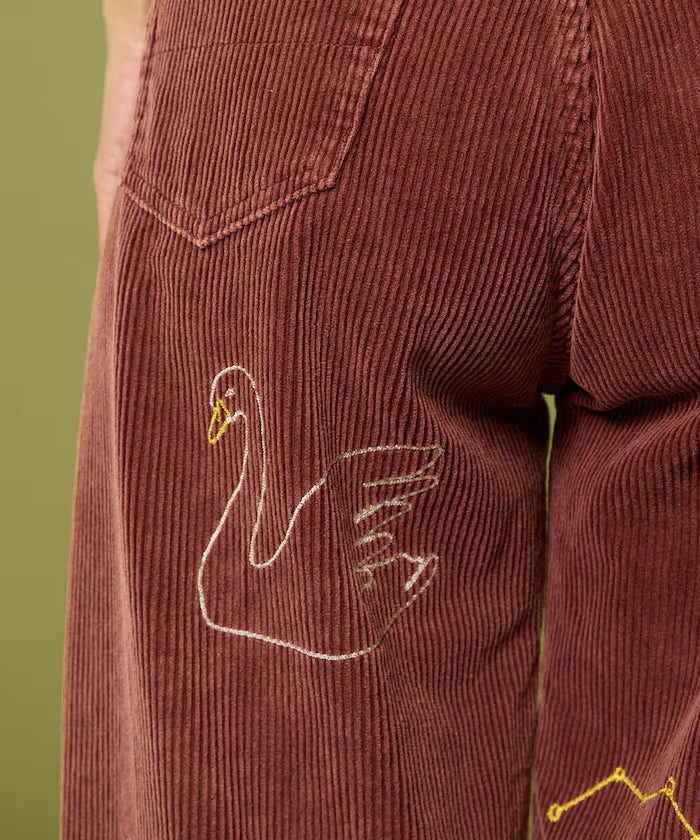 Chain Stitch Corduroy Pants