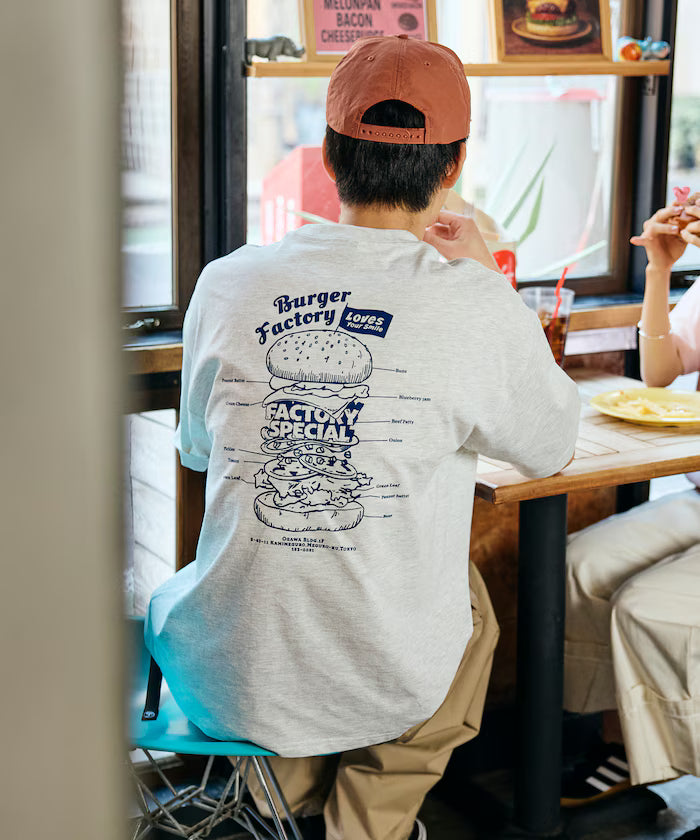 Burger Factory × FREAK'S STORE/ Burger Factory Limited Big Silhouette Back Print Crew Neck T-shirt 【Limited Edition】