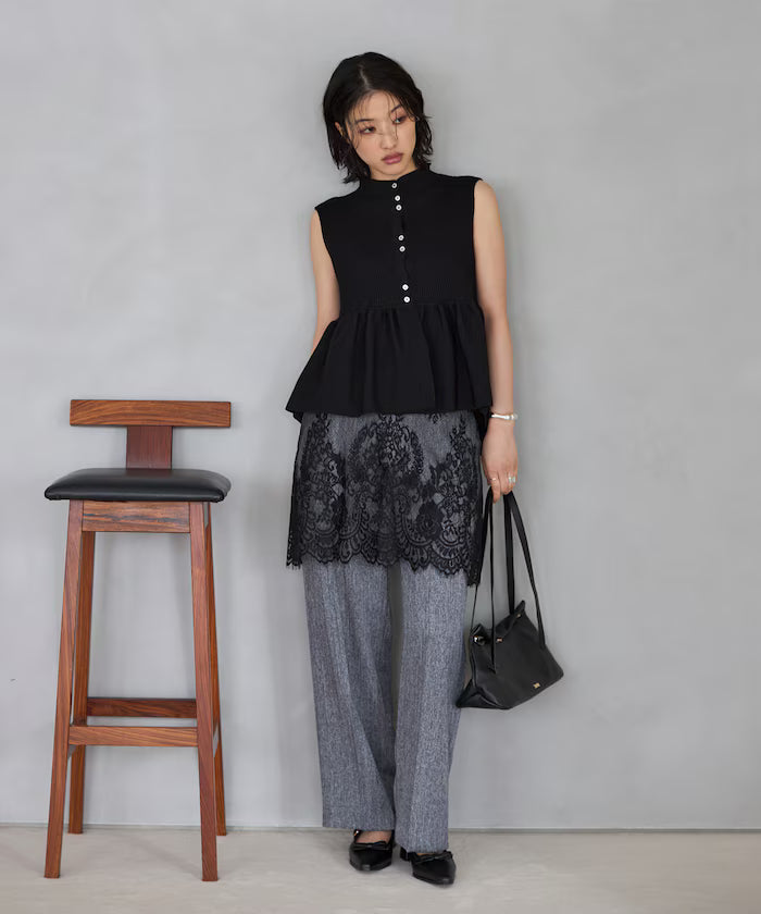 Japan-made Whole Garment Peplum Vest