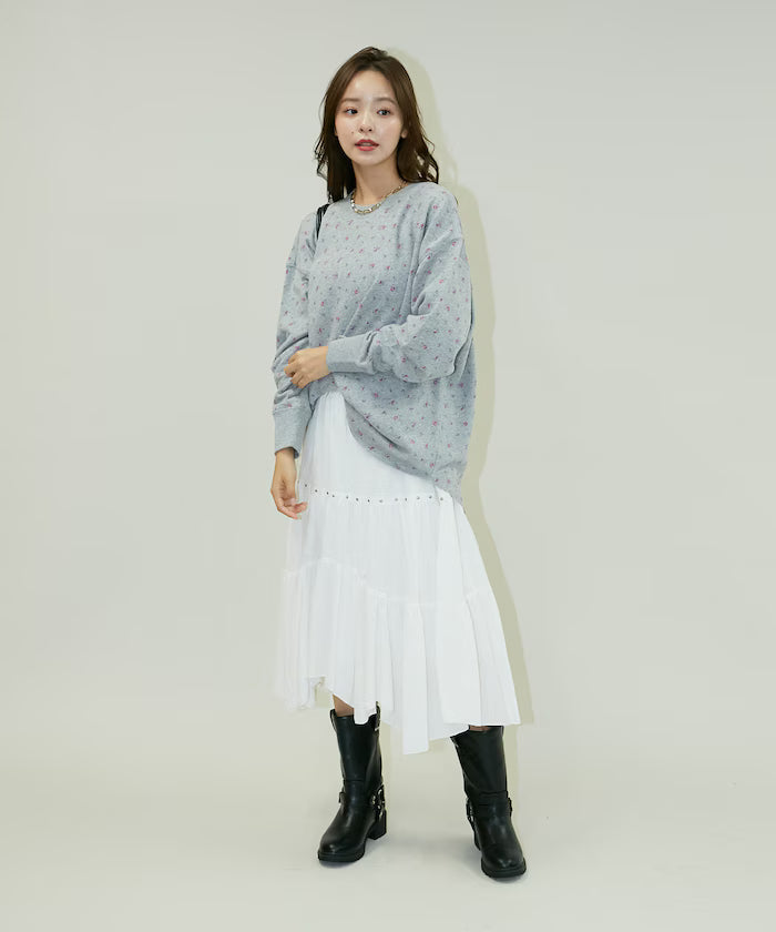 Studded Asymmetrical Tiered Skirt Limited Edition