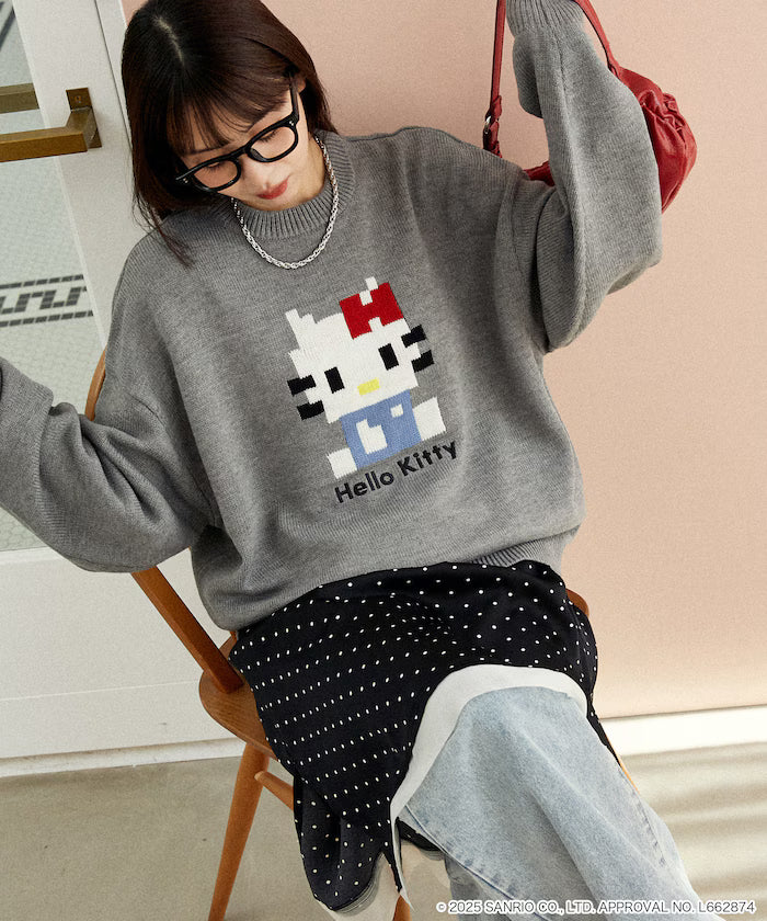 "SANRIO/Sanrio" Pixel Art Jacquard Knit Limited Edition