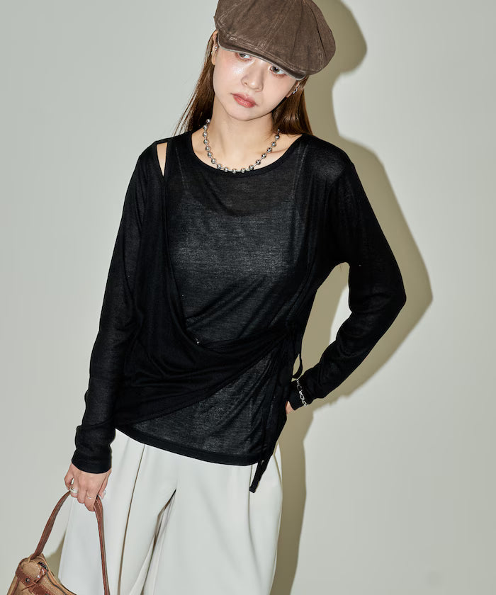 Layered Cache coeur Sheer Long Sleeve T Limited Edition
