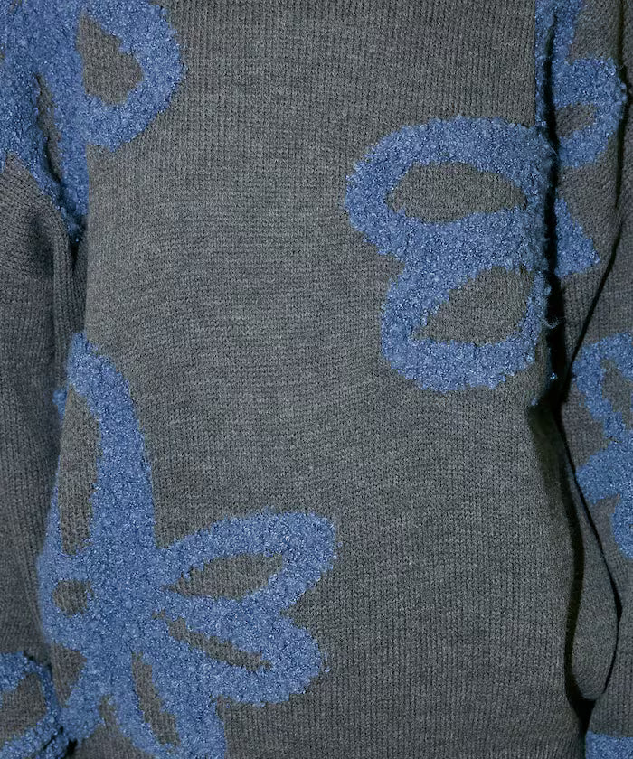 Boucle Flower Pattern Pullover Knit [Limited Edition]