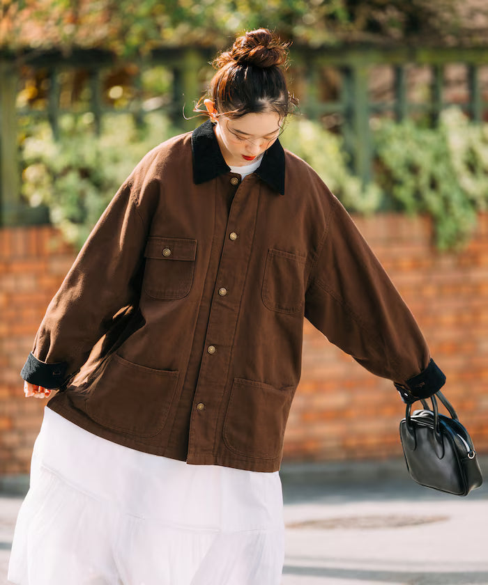 Big Silhouette Corduroy Switch Duck Coverall Jacket [Limited Edition]