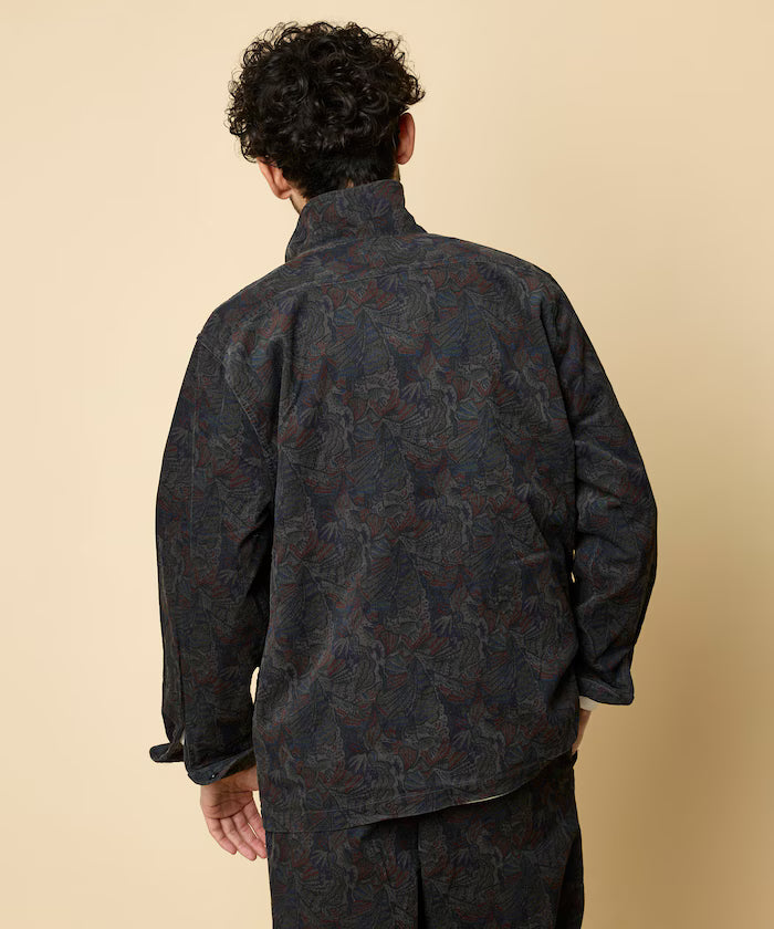 All-over print light corduroy shirt jacket [compatible with set-up]