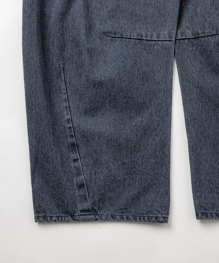 Wide Silhouette Curve Denim Pants One Wash