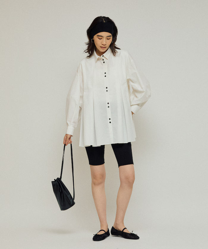 Box Stack Balloon Sleeve Long Sleeve Shirt