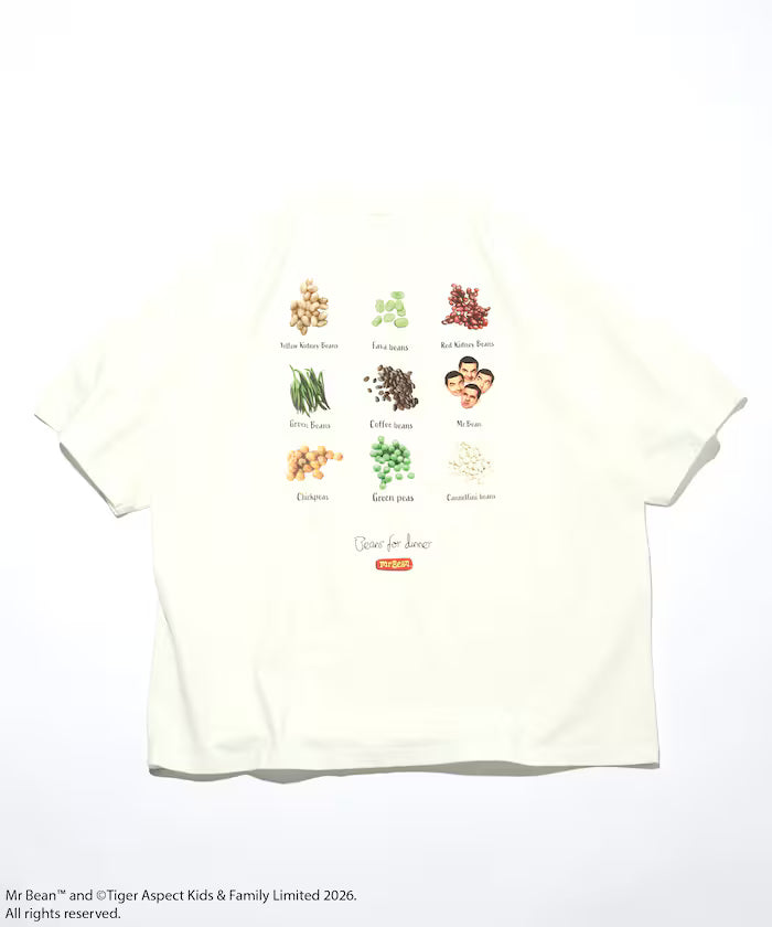 Mr. Bean Beans Tee / Beans Crew Neck Back Print T-Shirt
