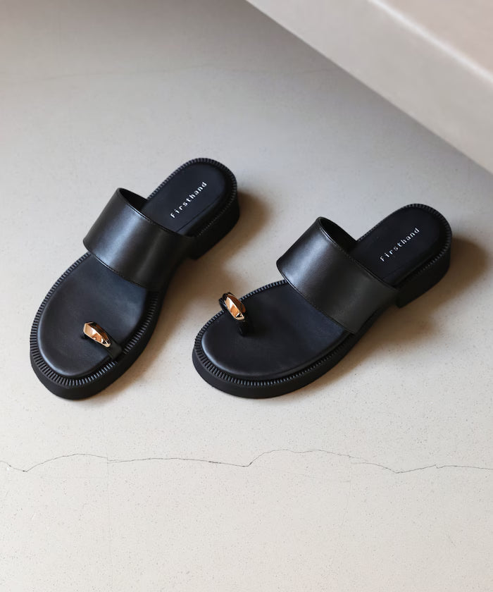 Metal Accent Thumb Loop Sandal