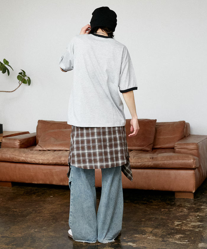 <Functional Material>Mickey Mouse/Sketch Ringer T-Shirt Limited Edition