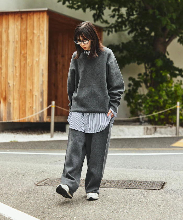 Sweat-like Crew Neck Knit