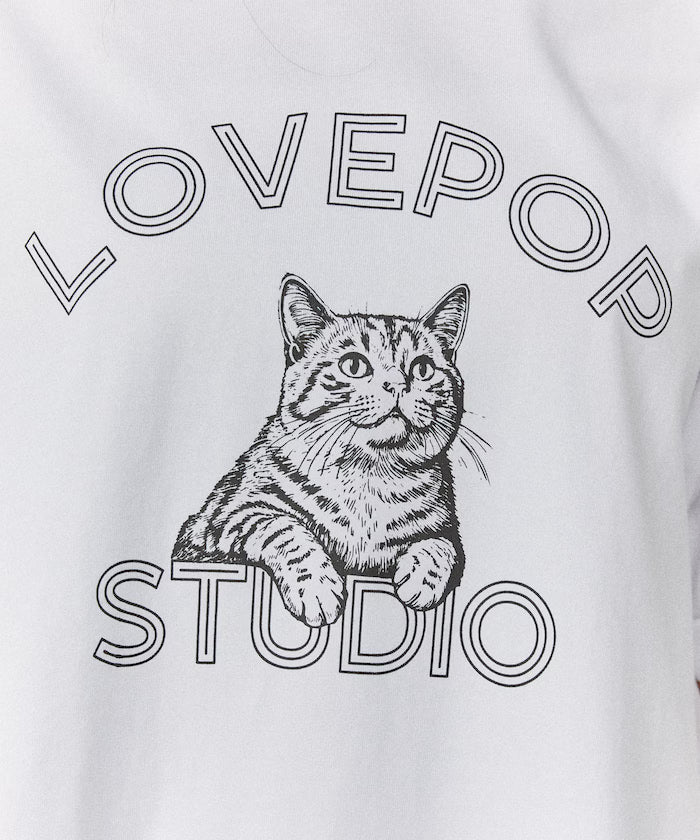 Functional Material Cat Print T-shirt Limited Edition