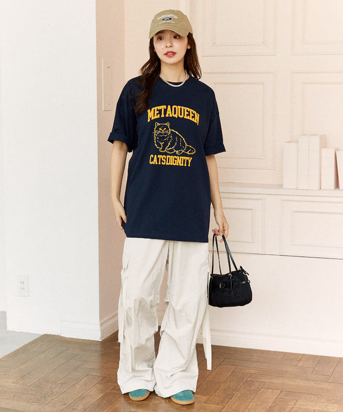 <Functional Material> METAQUEEN Cat Print T-Shirt Limited Edition