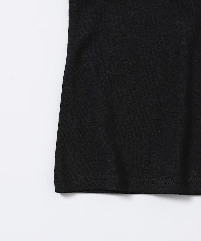 Shell Button Flower Motif Cotton Modal T-Shirt
