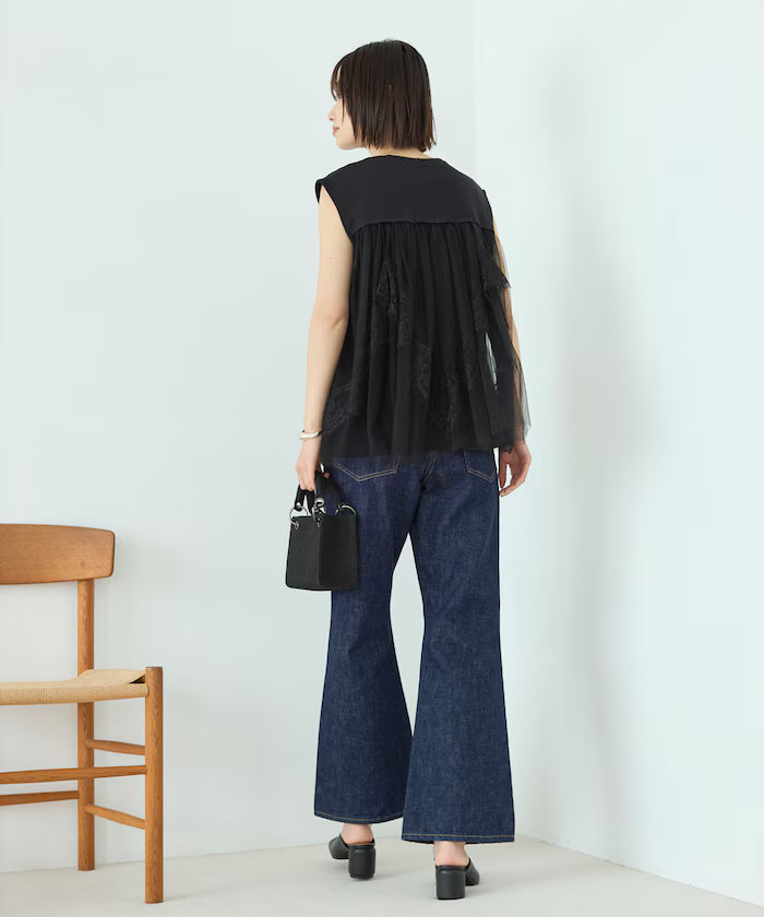 Organic Cotton Tulle Lace Docking Top