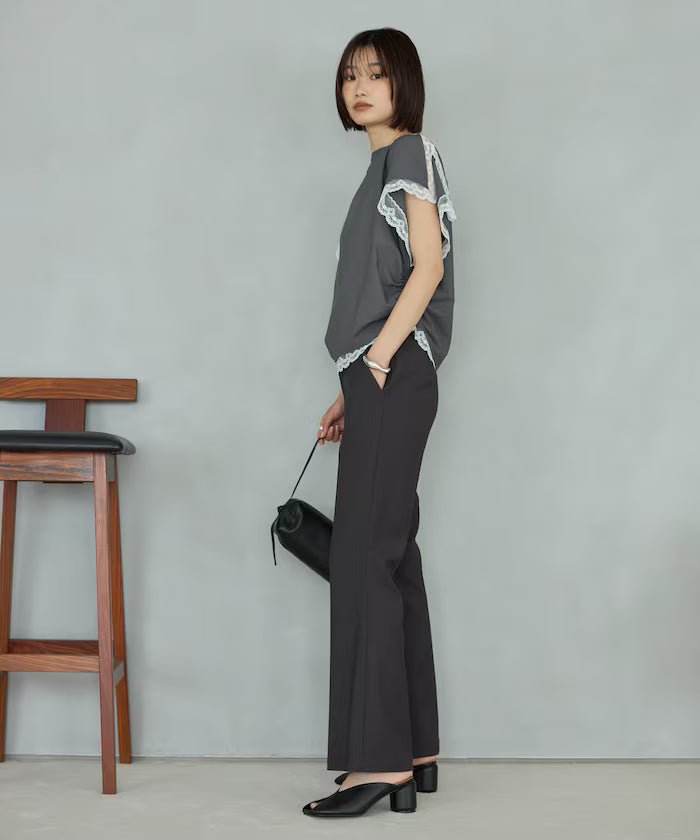 Handkerchief Sleeve Shirring Blouse