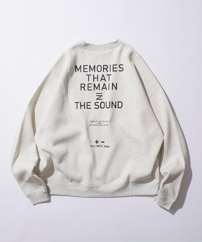 Big silhouette one-point embroidery back print hem code crew neck sweatshirt 【limited edition】