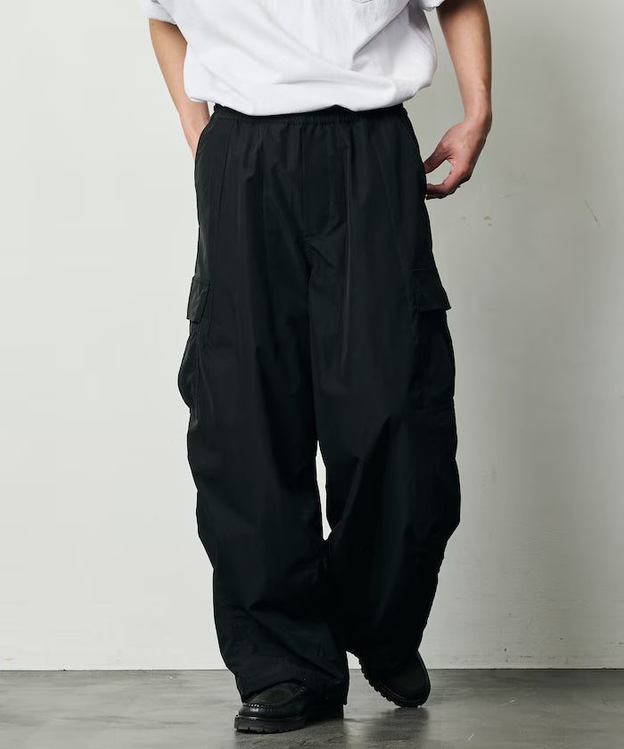 Quick Dry Fabric Wide Silhouette Poly Ripstop Cargo Pants/UV Cut/Quick Dry 【Limited Release】