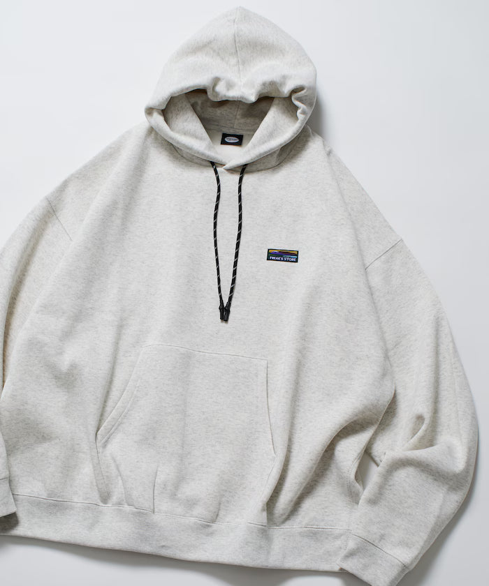 Big silhouette one-point logo pullover hoodie/hem cord/back brushed 【limited edition】