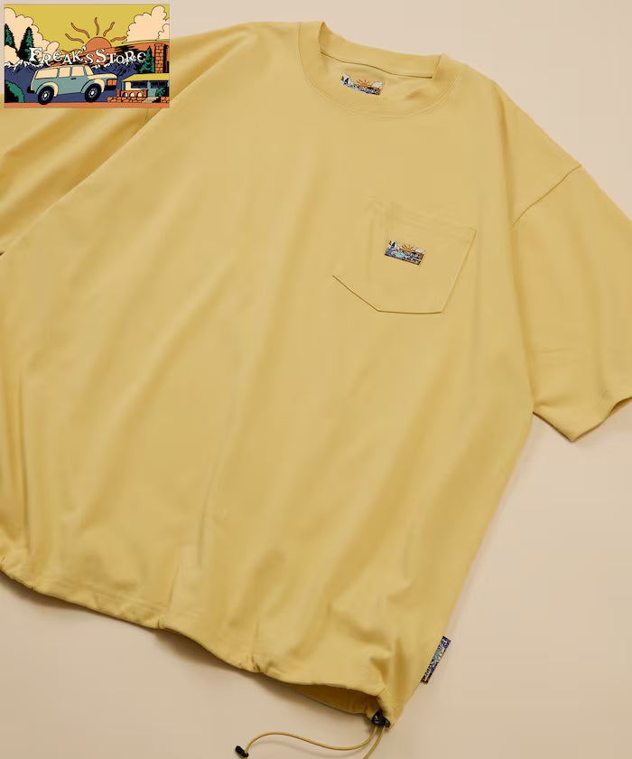 FREAK'S STORE for BEACH & FES Relax Fit One Point Logo Spindle Pocket T-shirt - Yellow