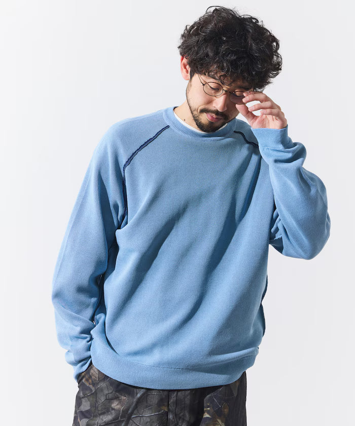 Cool Touch W Face Color Block Crew Neck Knit