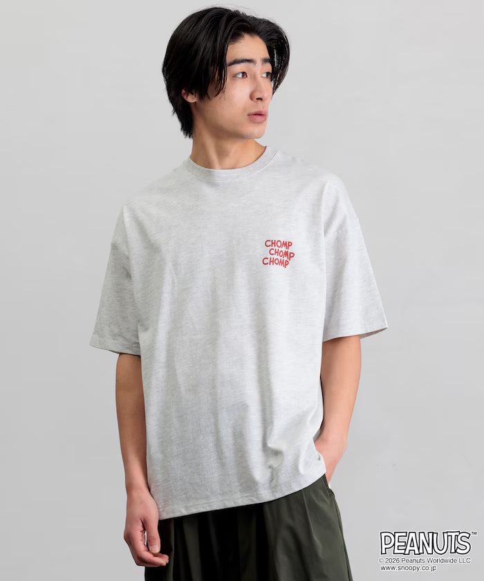 PEANUTS/Peanuts Limited Edition Big Silhouette Back Print Crew Neck T-Shirt/CHOMP 【Limited Edition】