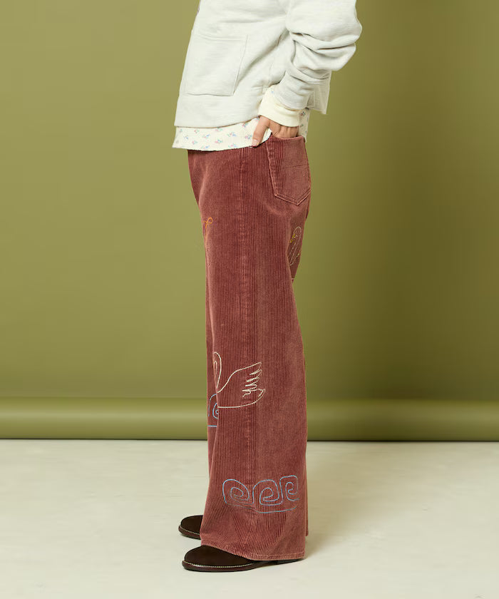 Chain Stitch Corduroy Pants