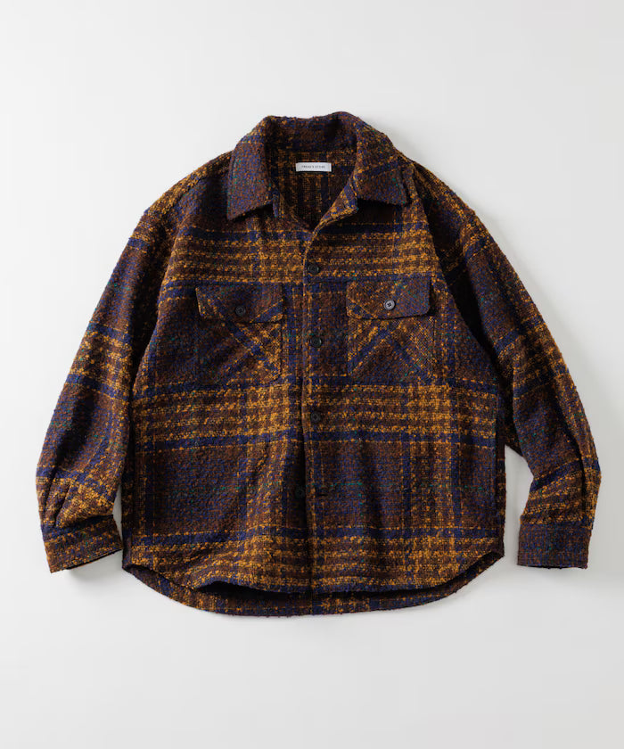 Poly Tweed CPO Check Shirt Jacket