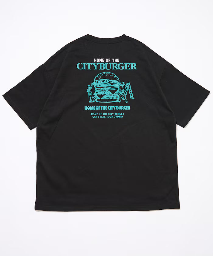 Big Silhouette Back Print Crew Neck T-Shirt / City Burger 【Limited Release】