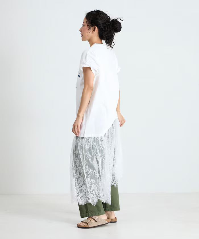 T-shirt lace docking one-piece