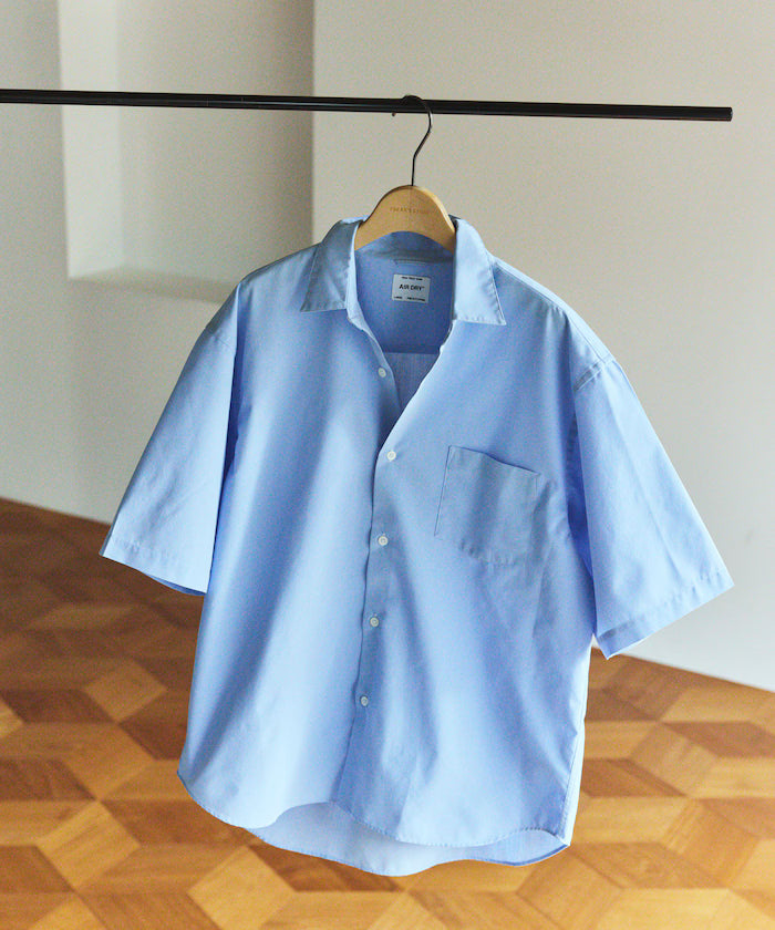 AIRDRY HIGH TECHYARN High-performance material broad regular collar shirt short sleeve quick-drying moisture absorption