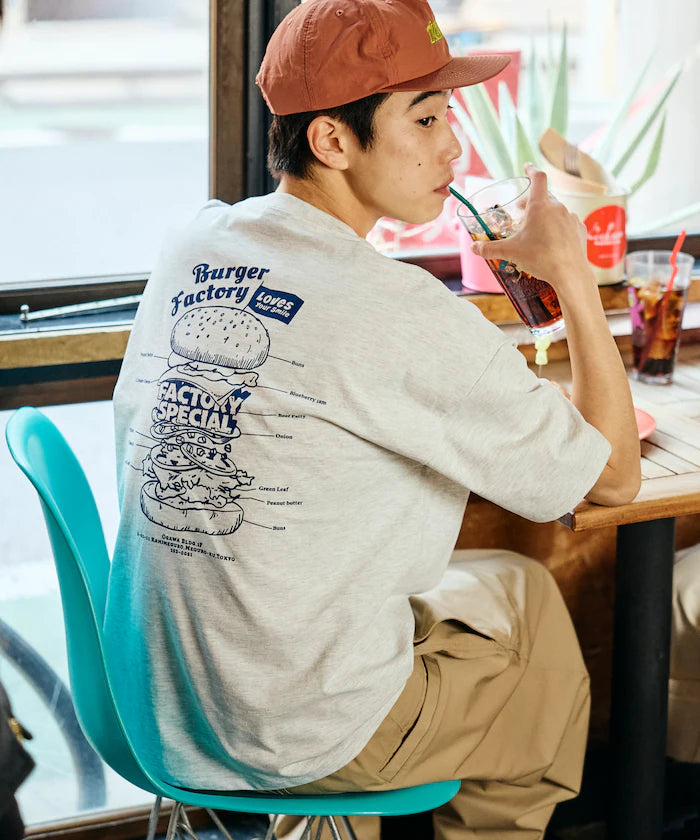 Burger Factory × FREAK'S STORE/ Burger Factory Limited Big Silhouette Back Print Crew Neck T-shirt 【Limited Edition】