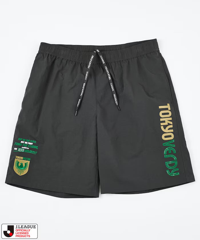 【May 15 12:00 Start of Sale】J.LEAGUE × FREAK'S STORE Exclusive SUPPORTERS NYLON SHORTS 【Tokyo Verdy】 - Charcoal Gray