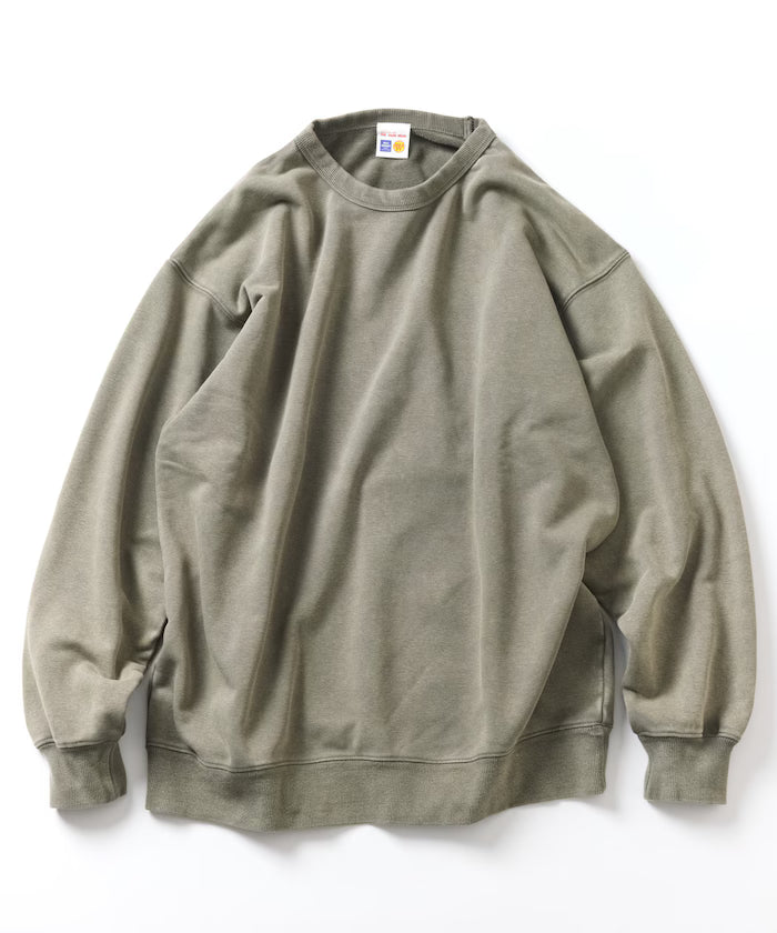 13 oz HEAVY WEIGHT heavyweight pigment-dyed crewneck sweatshirt - Olive
