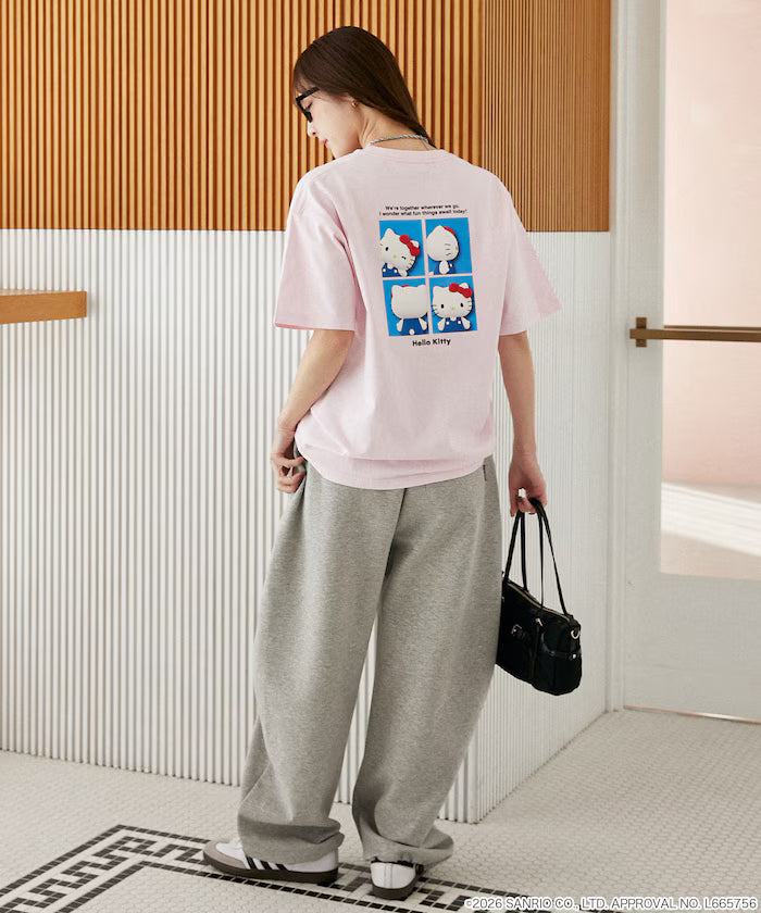 "HELLO KITTY" ID Photo style back print T-shirt limited edition