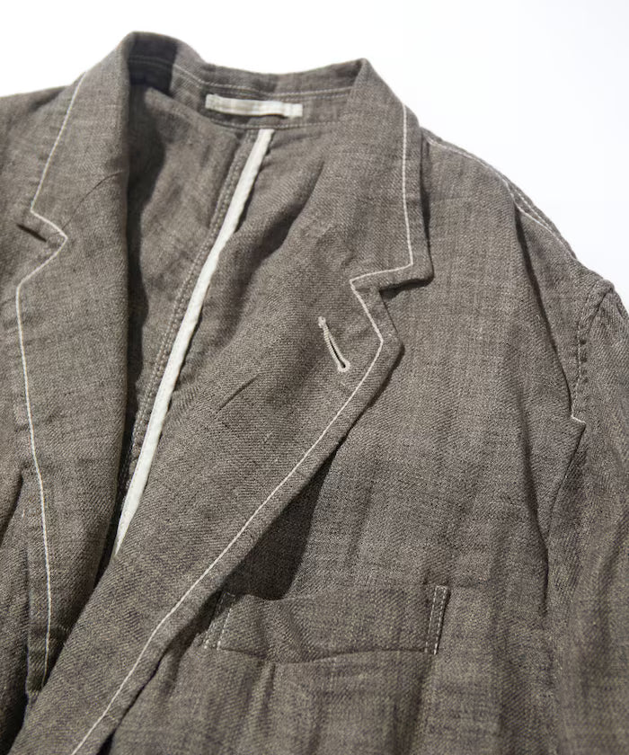 French Linen Tweed Tailored Jacket