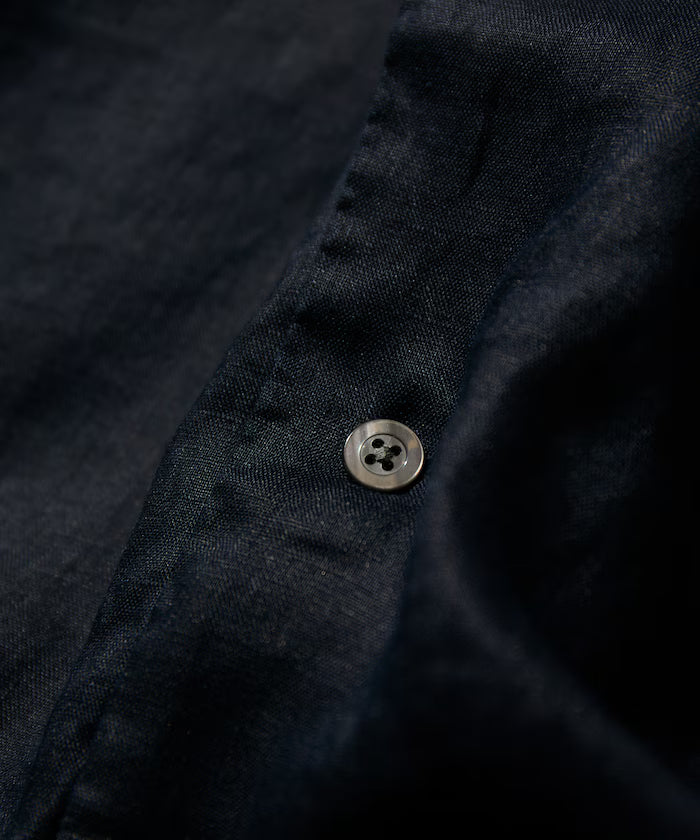 Linen Open Collar Short Sleeve Shirt